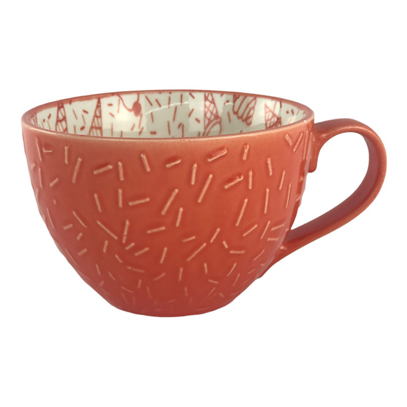 Unbranded Other - Coffee Tea Hot Chocolate Ceramic Mug Coral Sprinkles and Ice Cream Cones